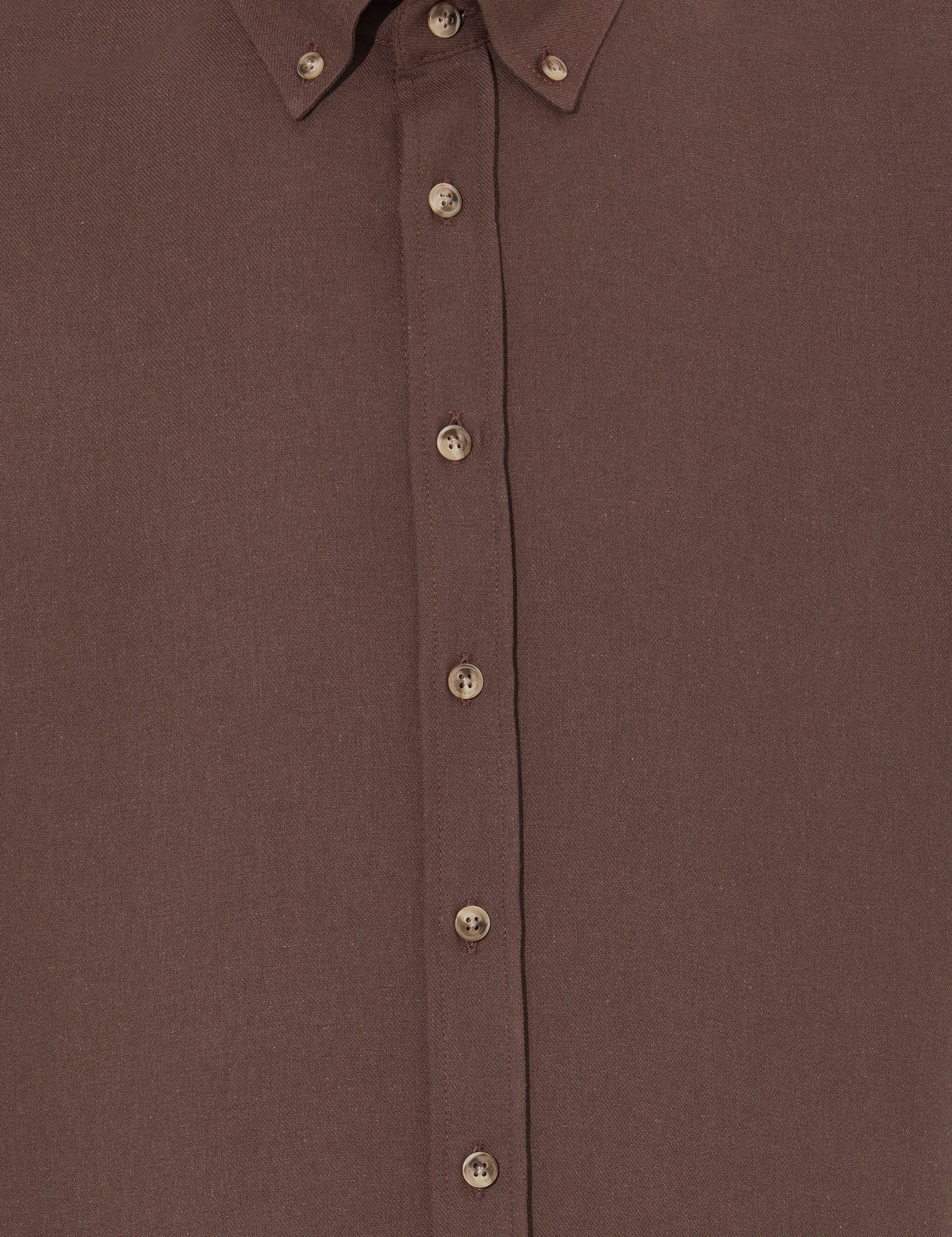 Kahverengi Slim Fit Uzun Kollu Gömlek - Image 6