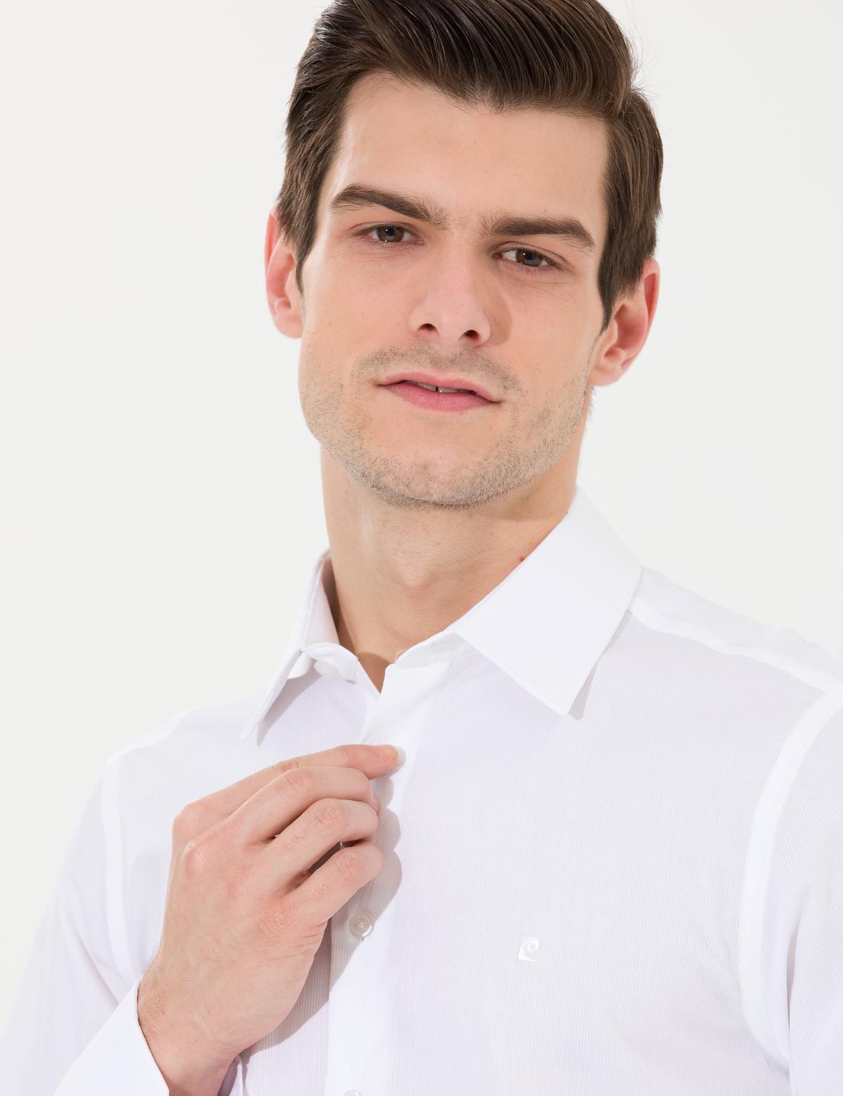 Beyaz Slim Fit Uzun Kollu Gömlek