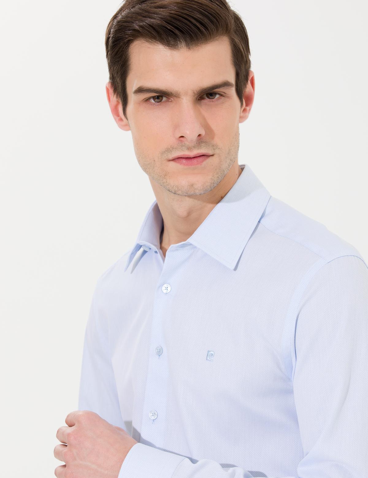 Açık Mavi Slim Fit Uzun Kollu Gömlek