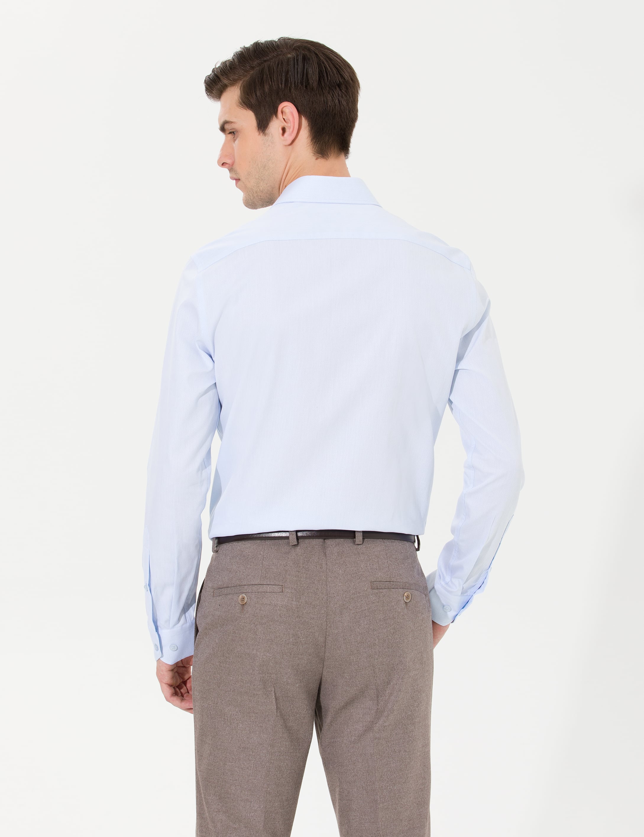 Açık Mavi Slim Fit Uzun Kollu Gömlek