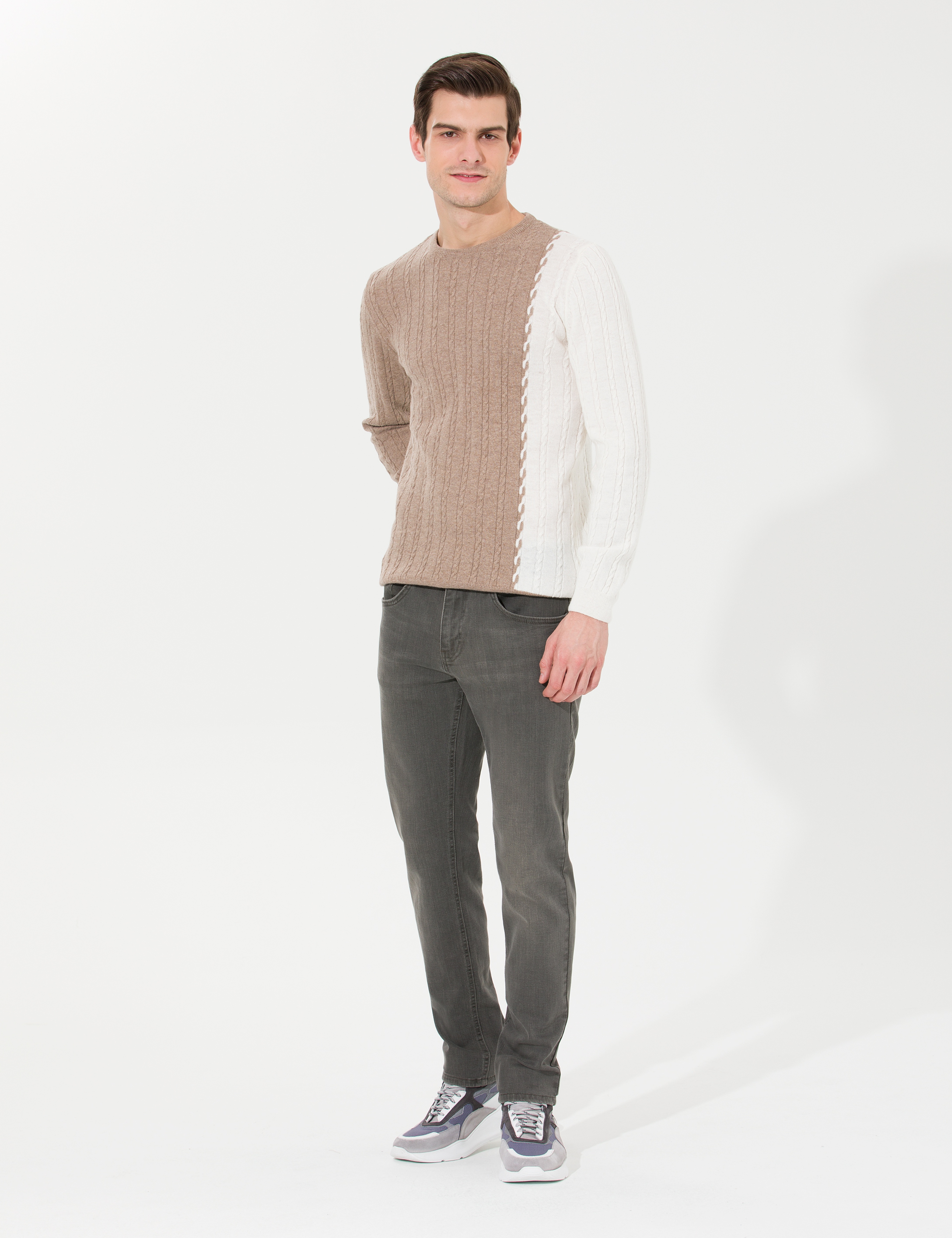 Haki Straight Fit Jean Pantolon