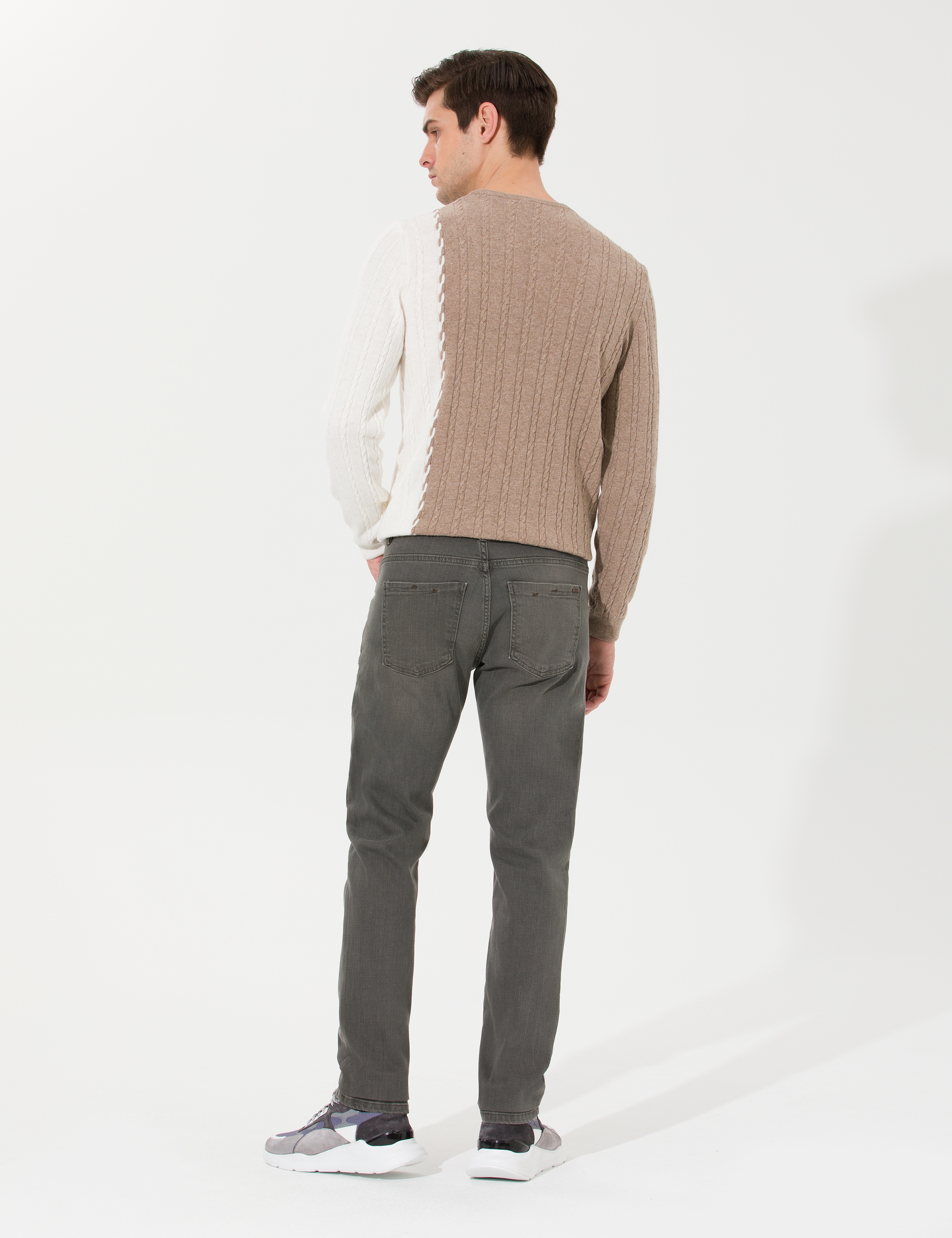Haki Straight Fit Jean Pantolon - Image 4