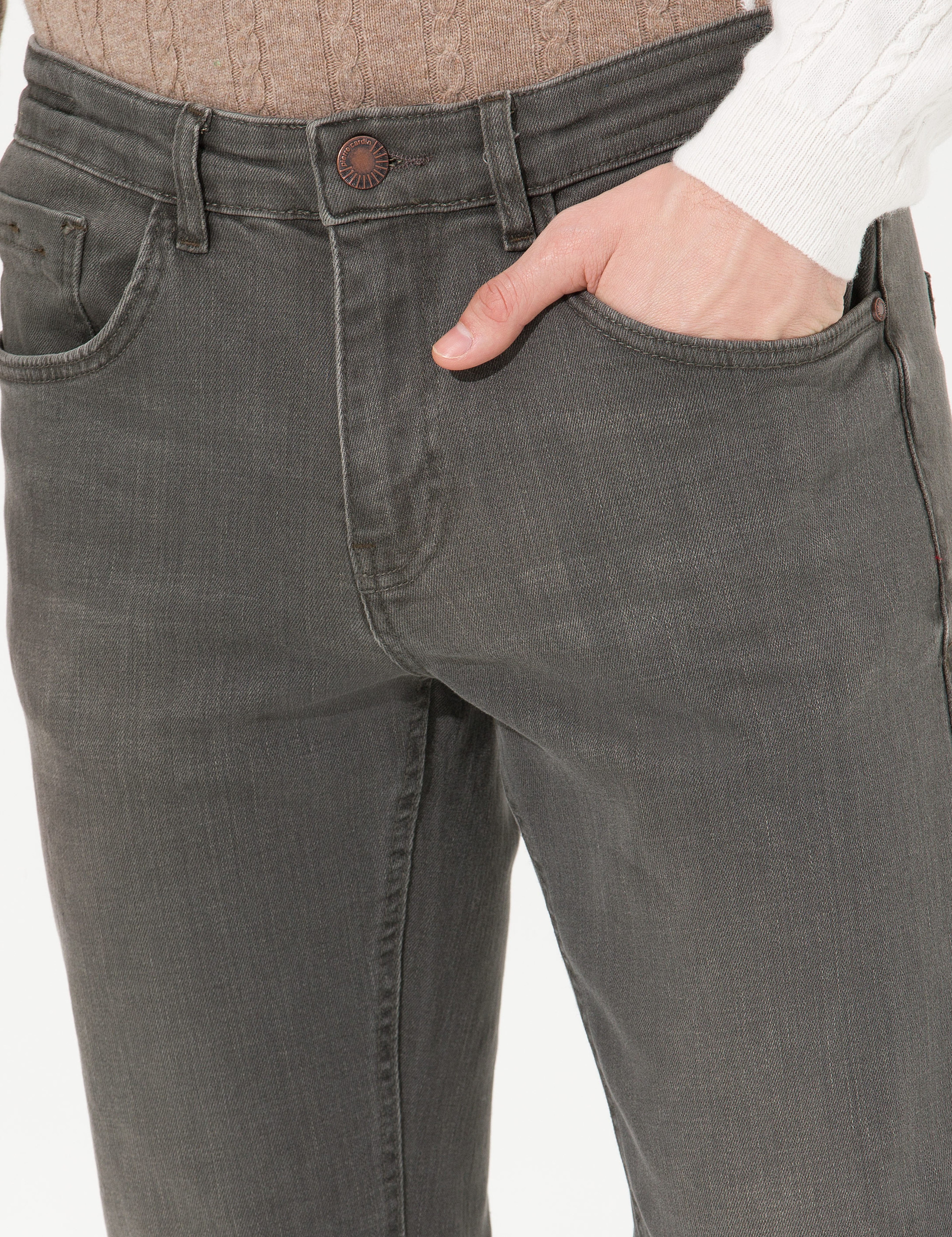 Haki Straight Fit Jean Pantolon