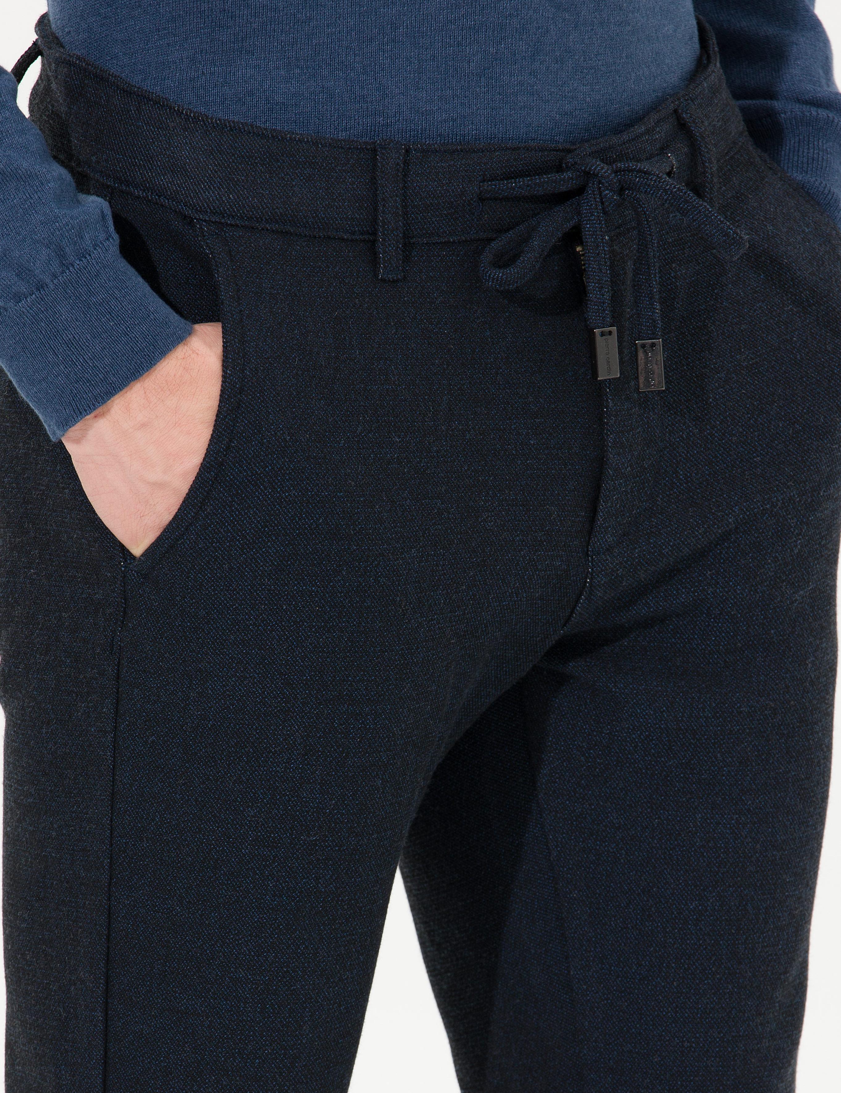 Lacivert Slim Fit Kanvas Pantolon