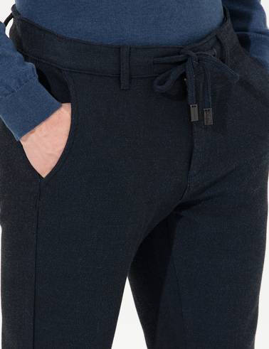 Lacivert Slim Fit Kanvas Pantolon