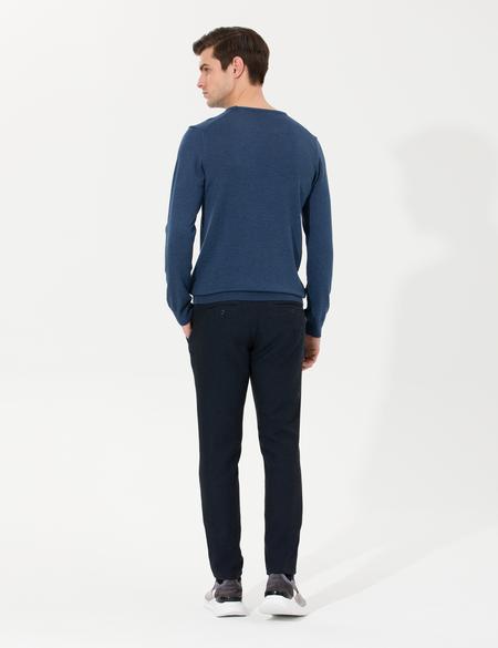 Lacivert Slim Fit Kanvas Pantolon - 50255365055