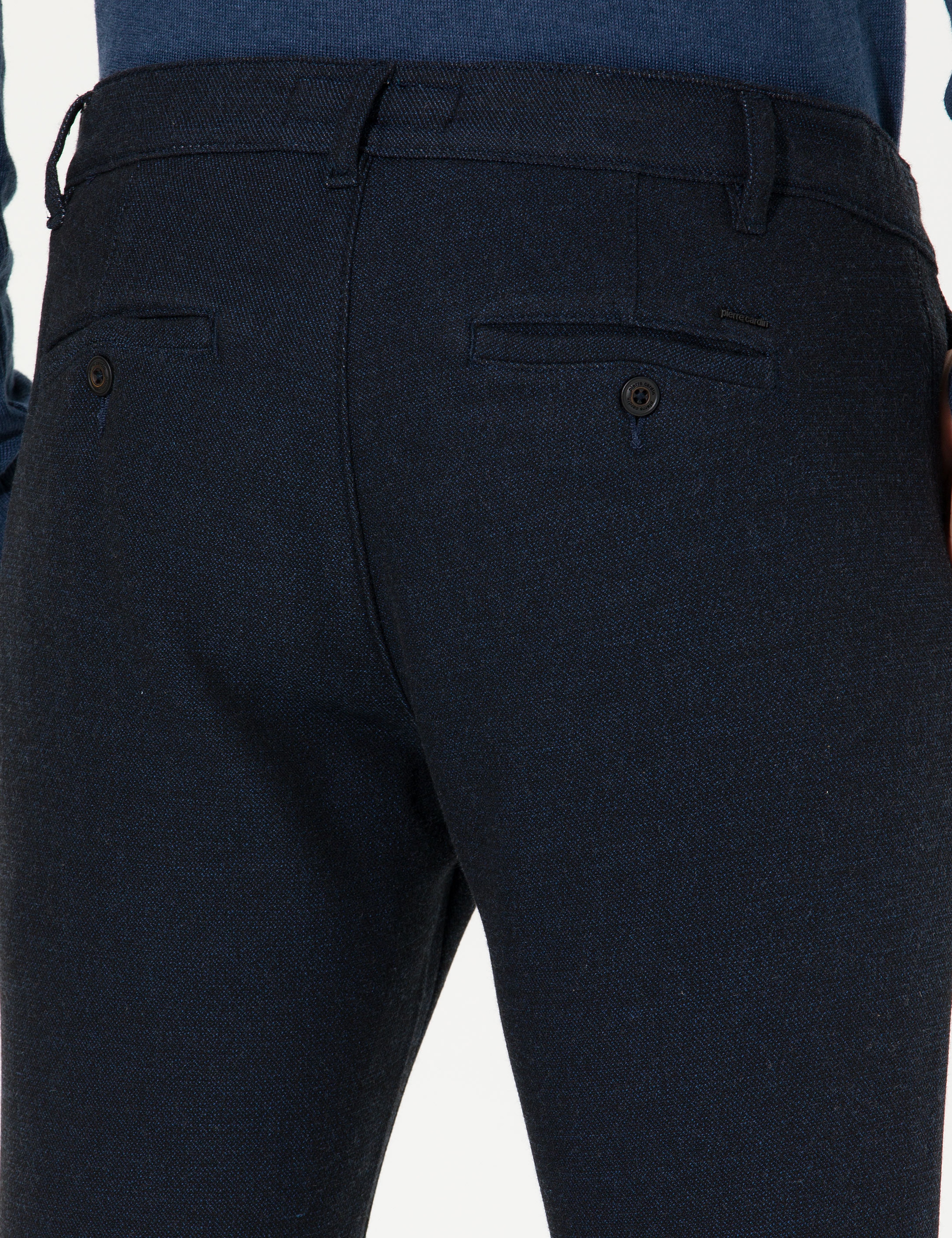 Lacivert Slim Fit Kanvas Pantolon - Image 7