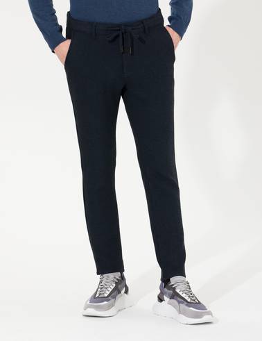Lacivert Slim Fit Kanvas Pantolon
