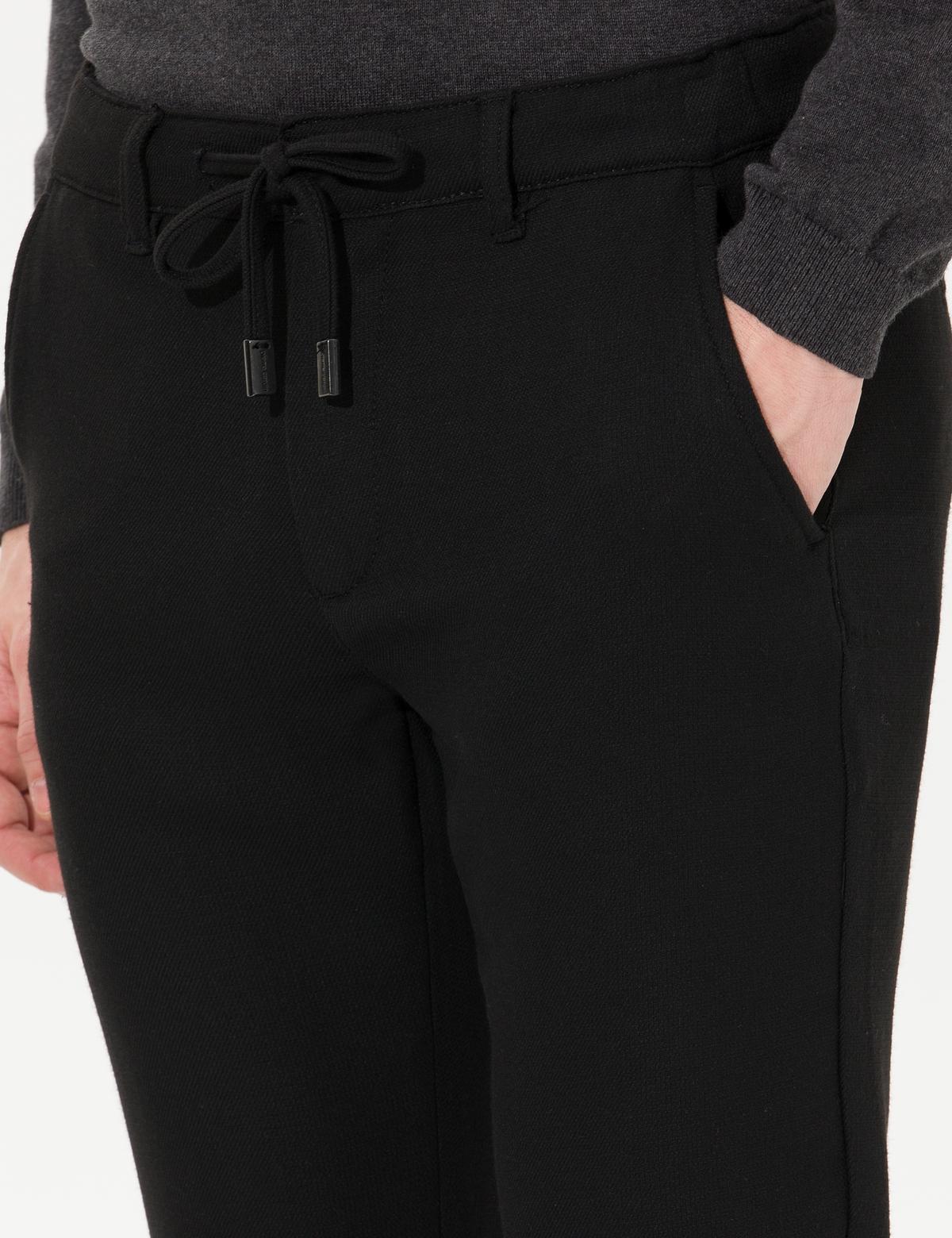 Siyah Slim Fit Kanvas Pantolon - 50255365093