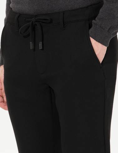 Siyah Slim Fit Kanvas Pantolon
