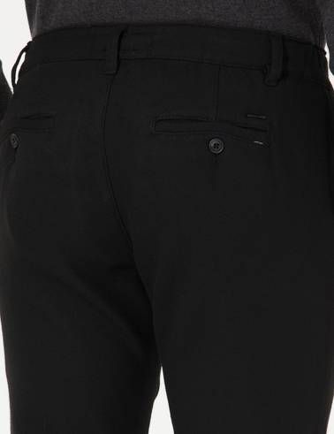 Siyah Slim Fit Kanvas Pantolon