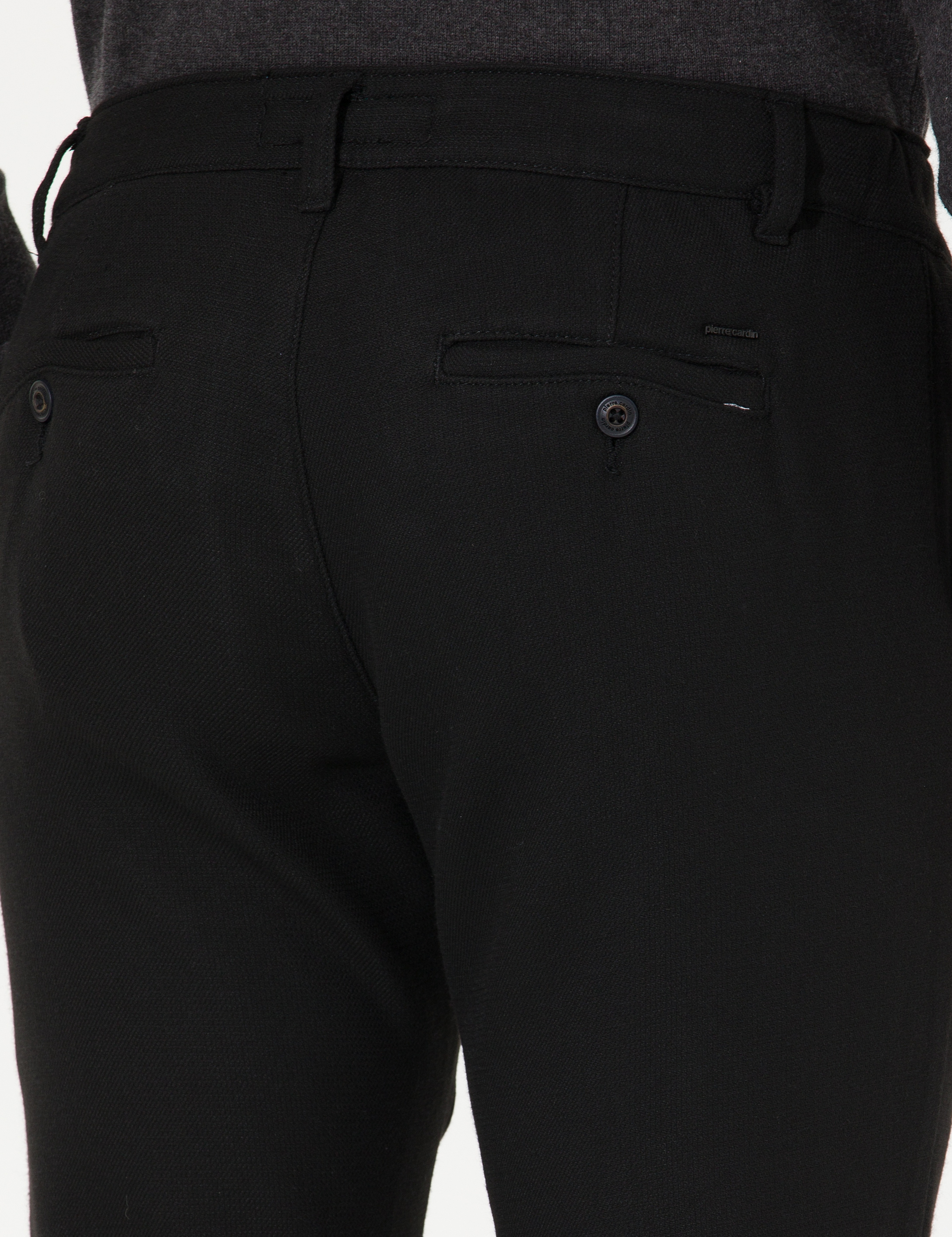 Siyah Slim Fit Kanvas Pantolon - Image 7