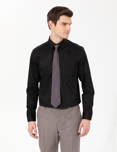 Siyah Regular Fit Uzun Kollu Klasik Gömlek - 50256422021