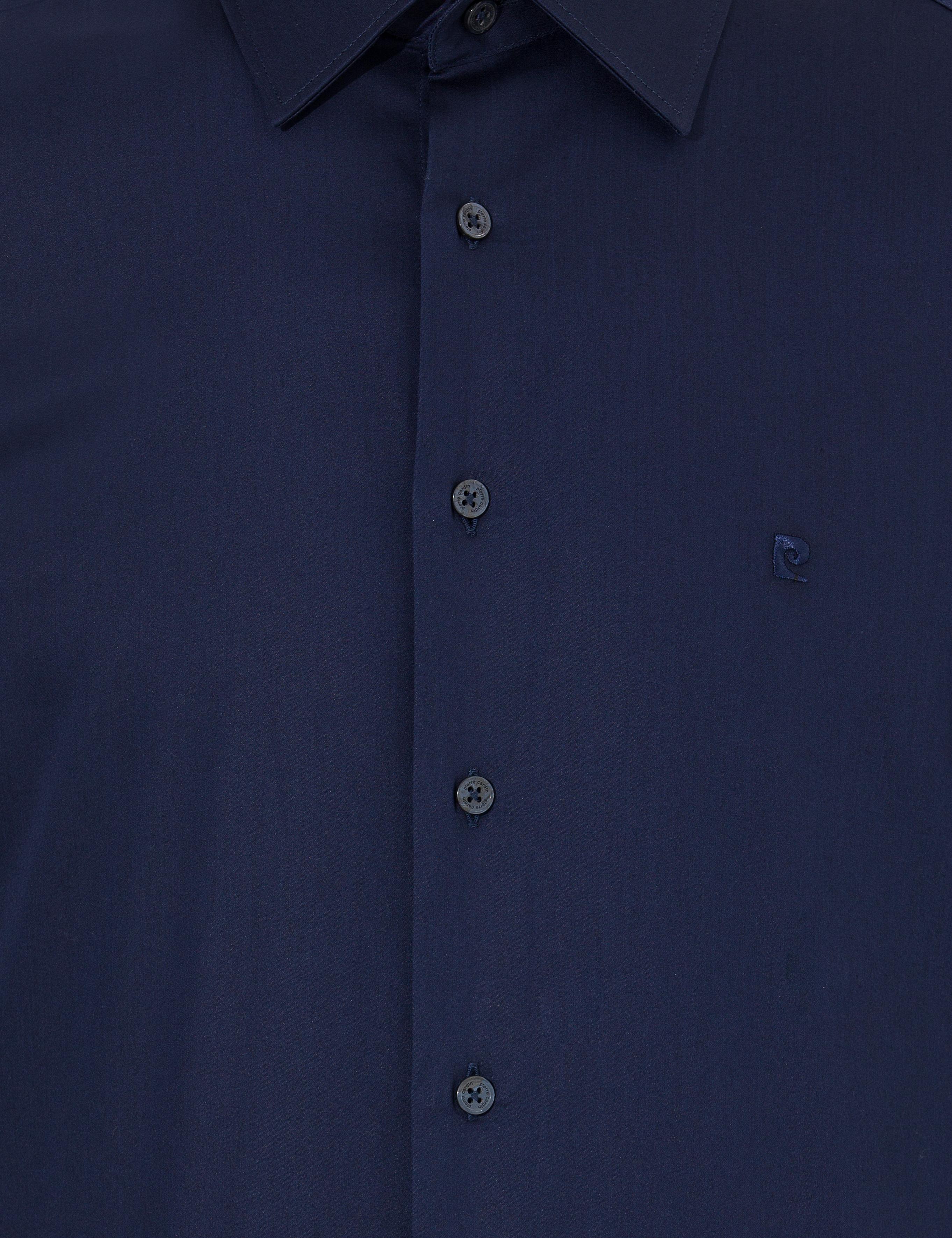 Lacivert Slim Fit Uzun Kollu Klasik Gömlek