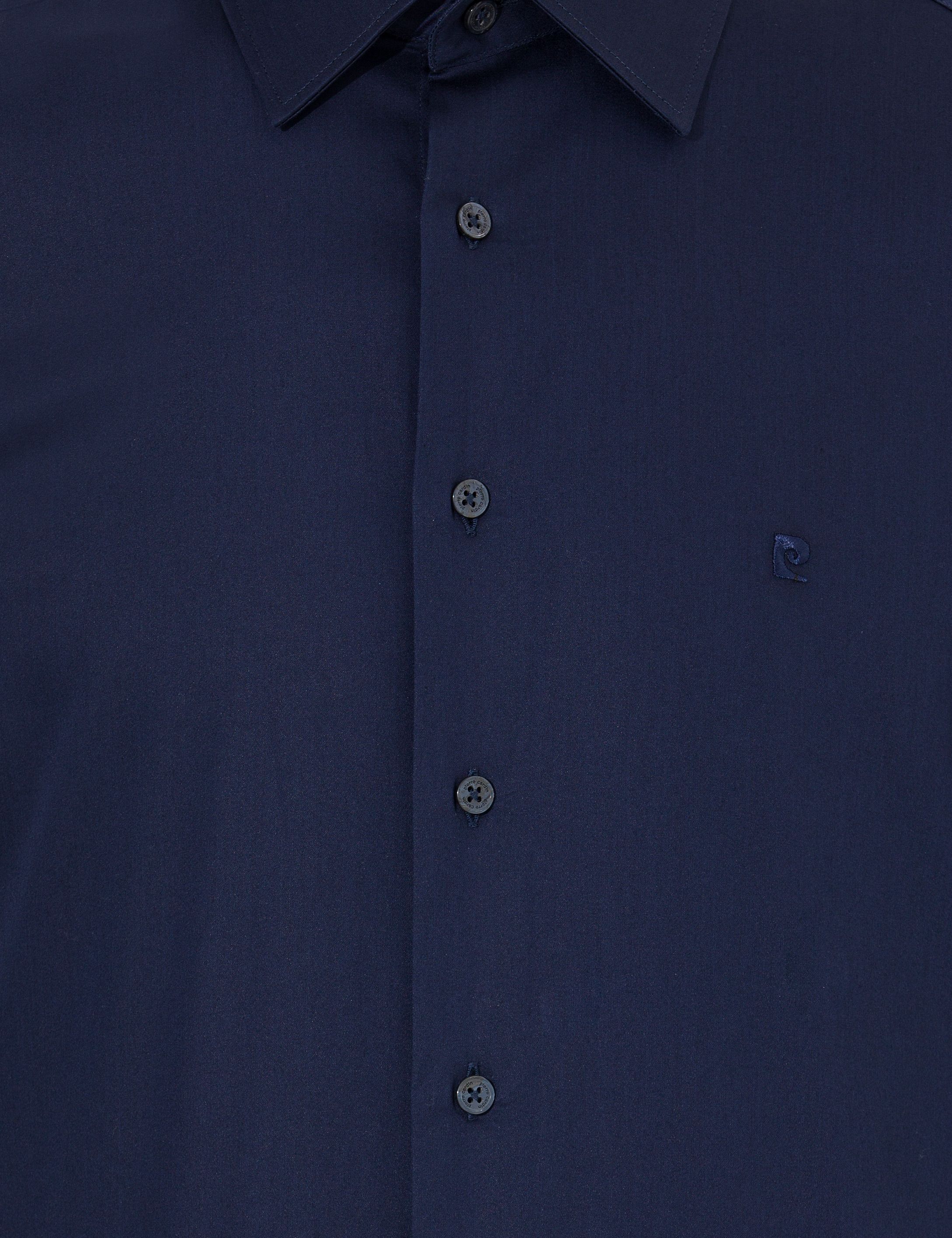 Lacivert Slim Fit Uzun Kollu Klasik Gömlek - Image 6