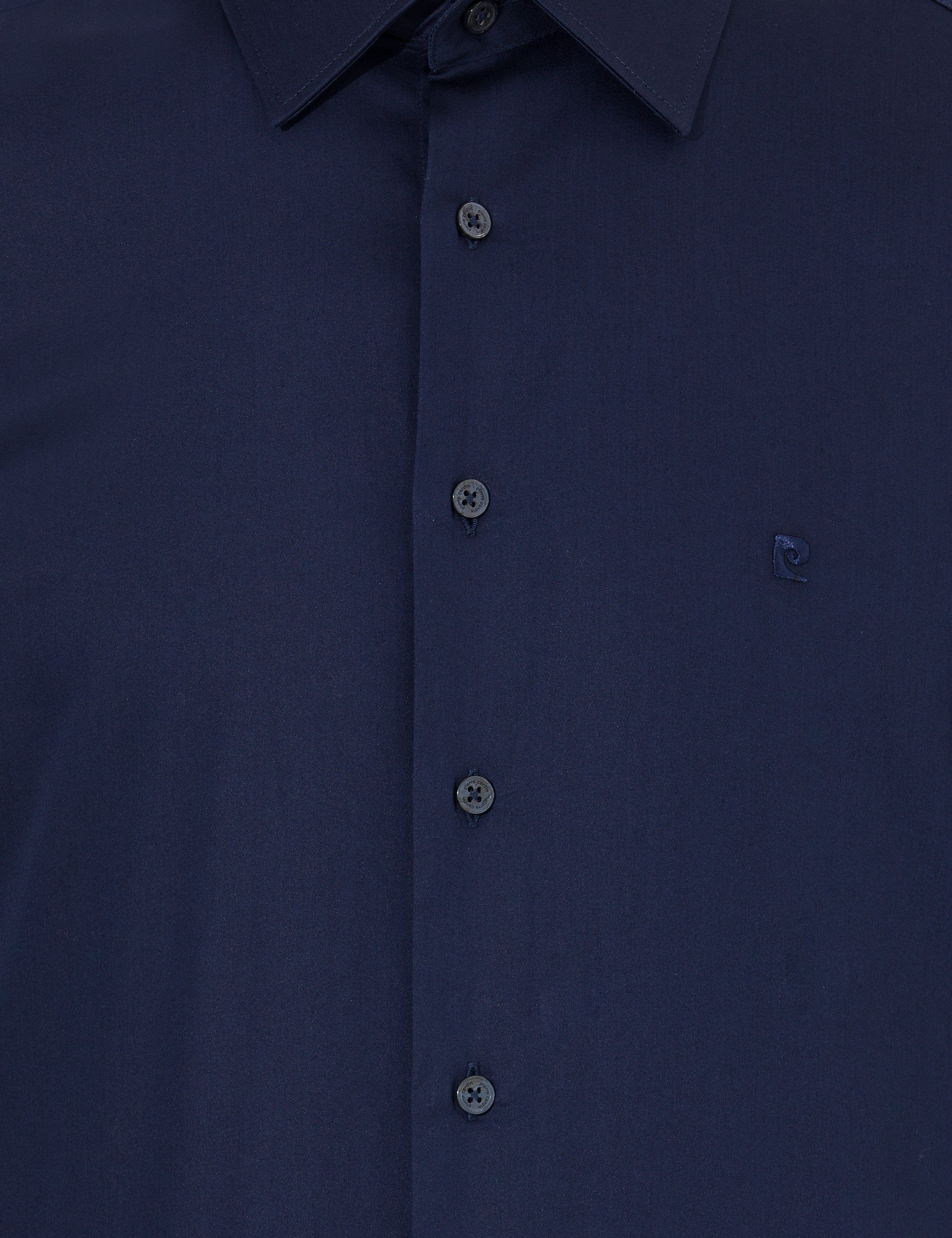 Lacivert Slim Fit Uzun Kollu Klasik Gömlek