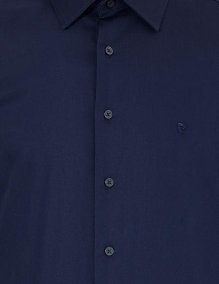 Lacivert Slim Fit Uzun Kollu Klasik Gömlek - 50256437051