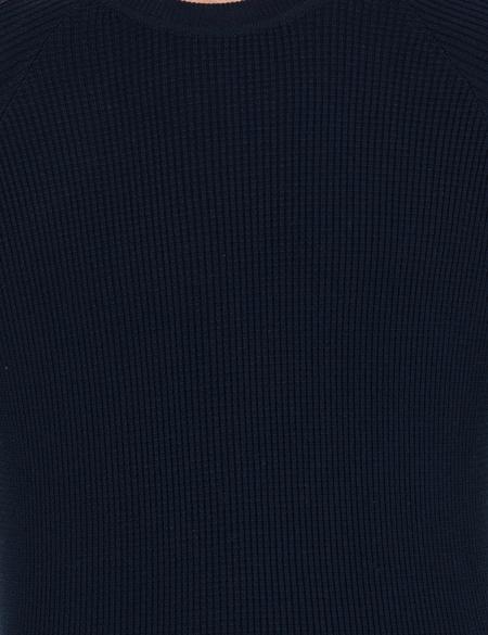 Lacivert Slim Fit Bisiklet Yaka Triko Kazak - 50258808013