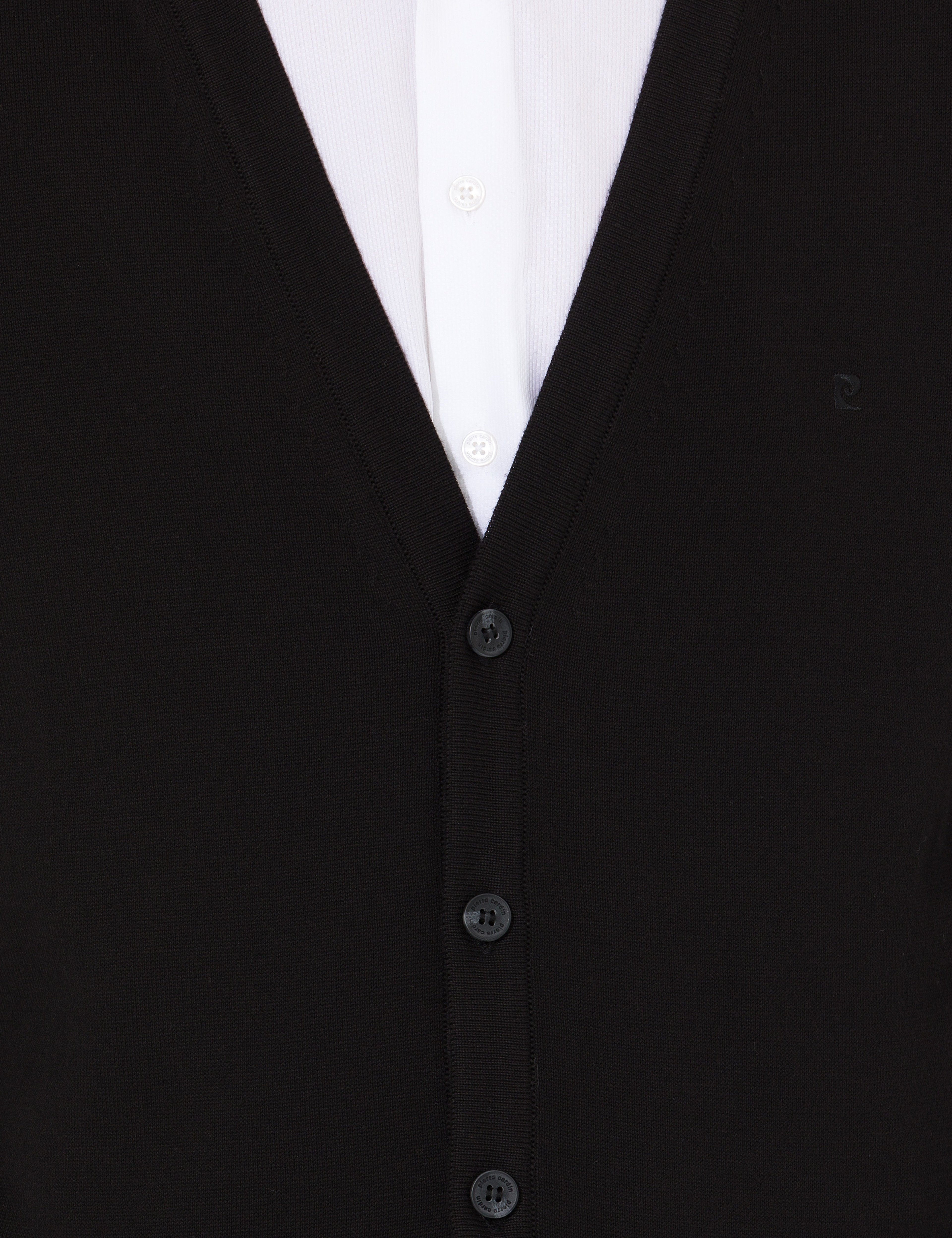 Siyah Slim Fit Basic Düğmeli Triko Hırka