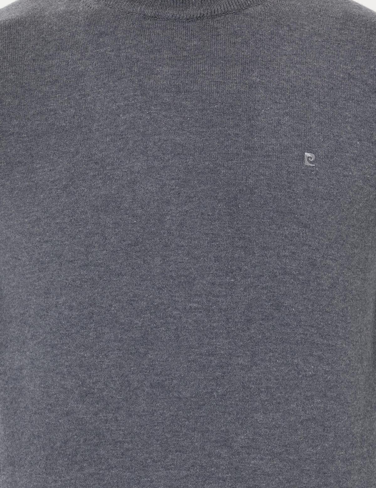 Antrasit Melanj Slim Fit Yarım Balıkçı Yaka Basic Triko Kazak - 50259094031