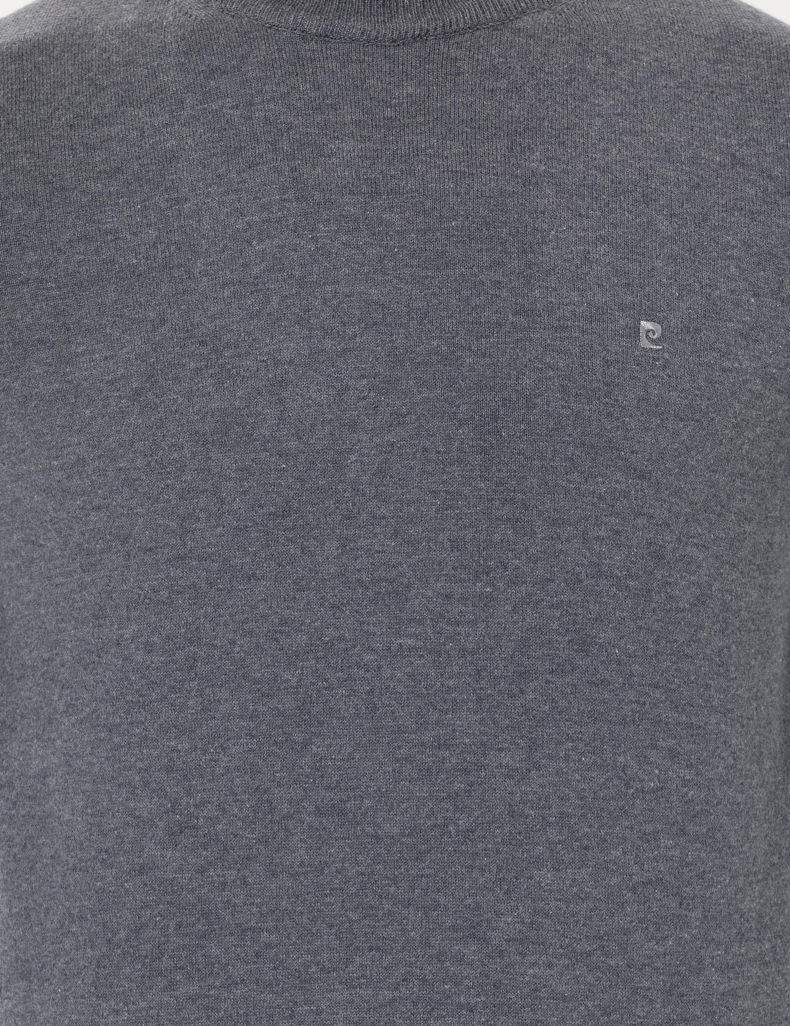 Antrasit Melanj Slim Fit Yarım Balıkçı Yaka Basic Triko Kazak