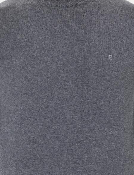 Antrasit Melanj Slim Fit Yarım Balıkçı Yaka Basic Triko Kazak - 50259094031