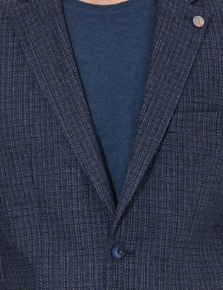 Lacivert Slim Fit Yün Karışımlı Ceket - 50256395011