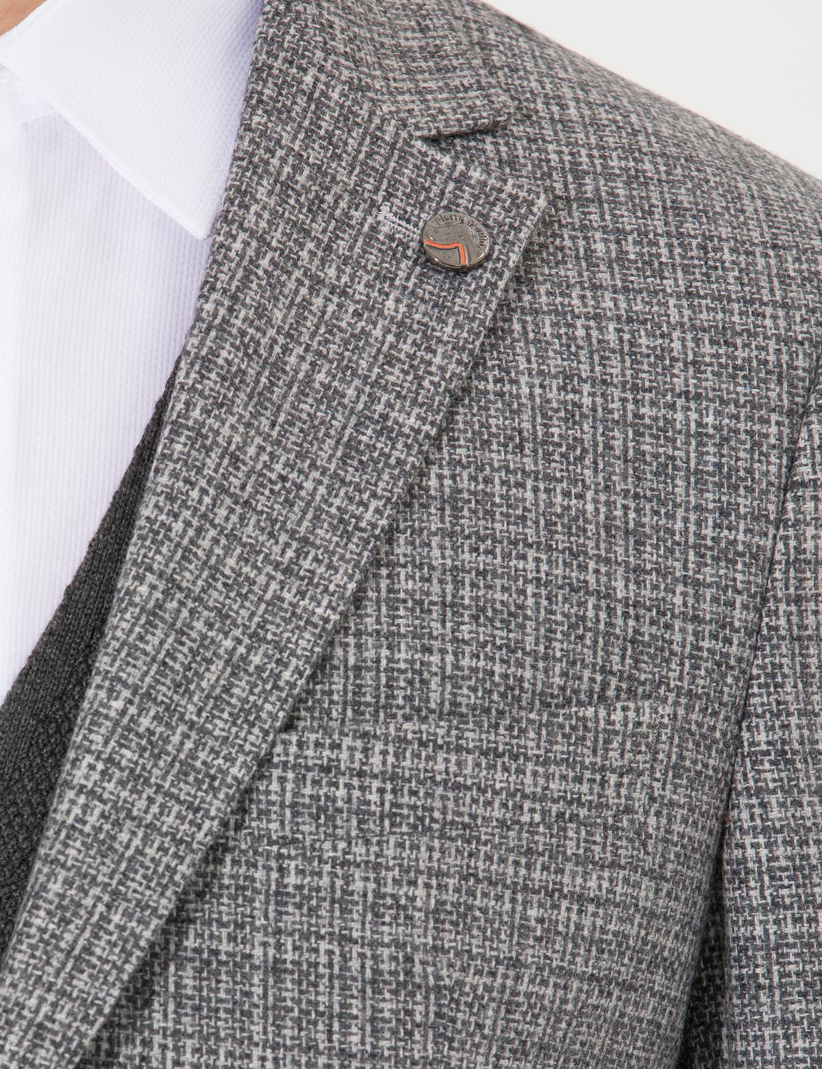 Gri Slim Fit Yün Karışımlı Ceket - 50256395044