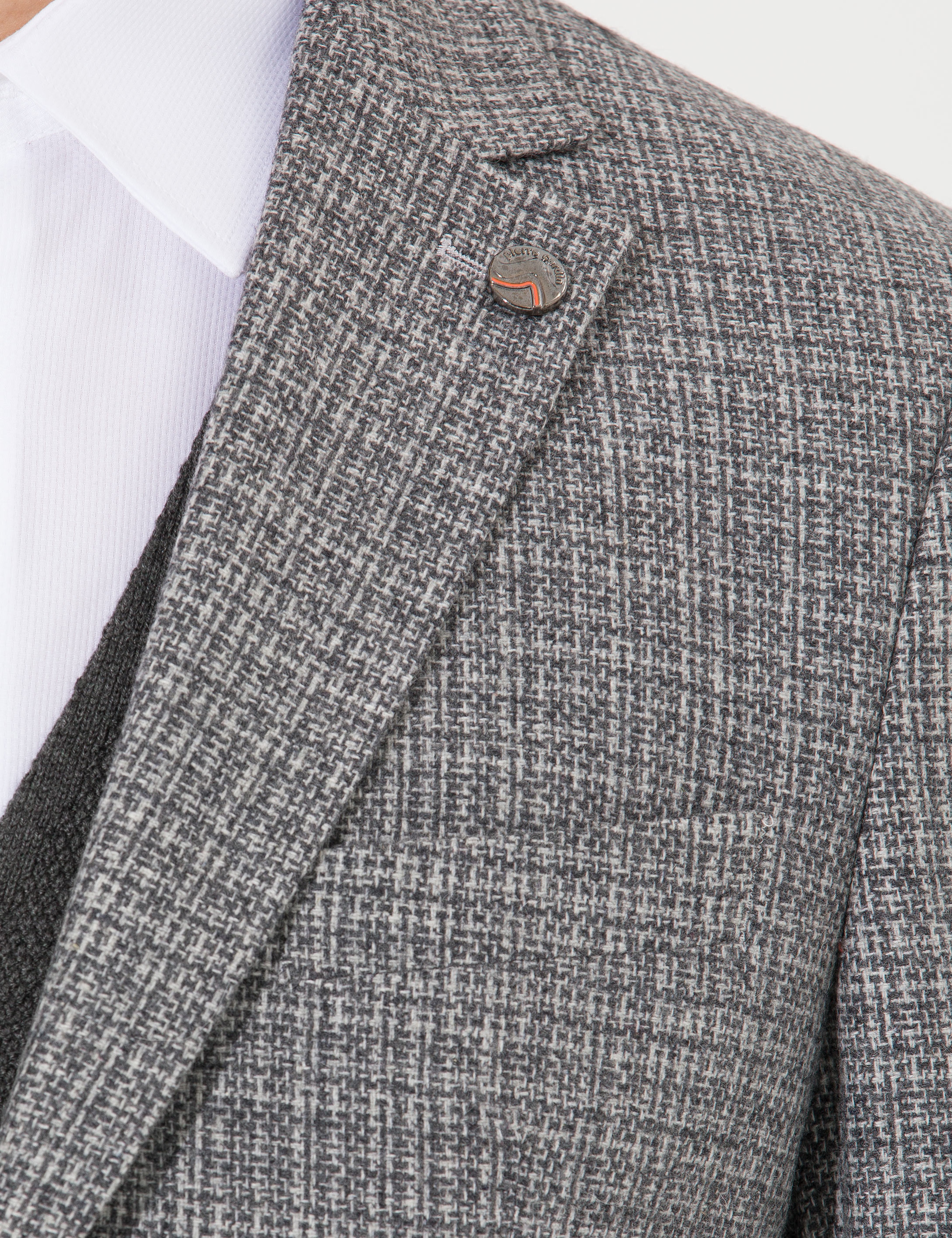 Gri Slim Fit Yün Karışımlı Ceket - Image 7