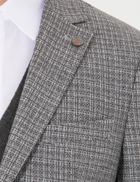 Gri Slim Fit Yün Karışımlı Ceket - 50256395044