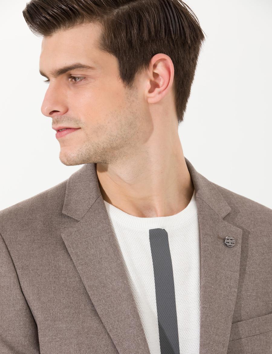 Açık Kahverengi Slim Fit Takım Elbise