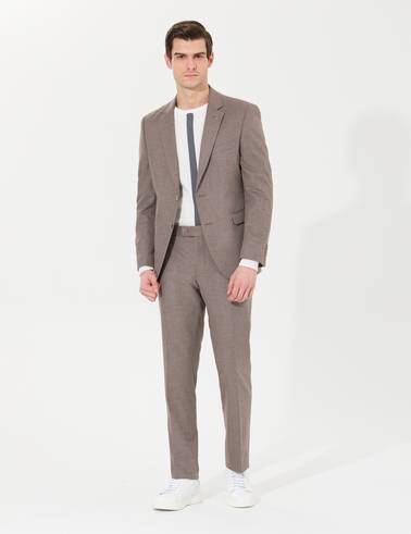 Açık Kahverengi Slim Fit Takım Elbise
