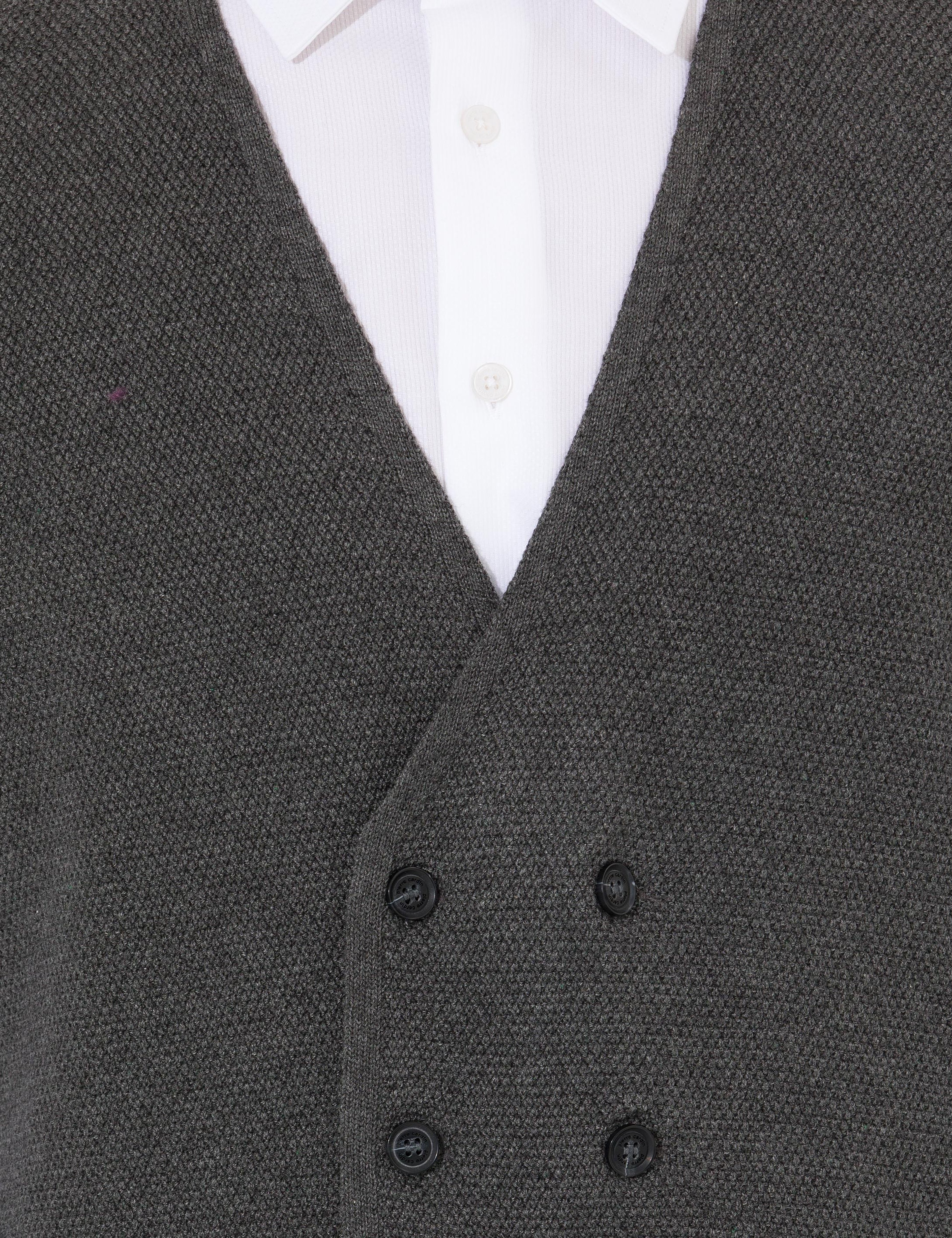 Gri Melanj Triko Yelek - Image 6