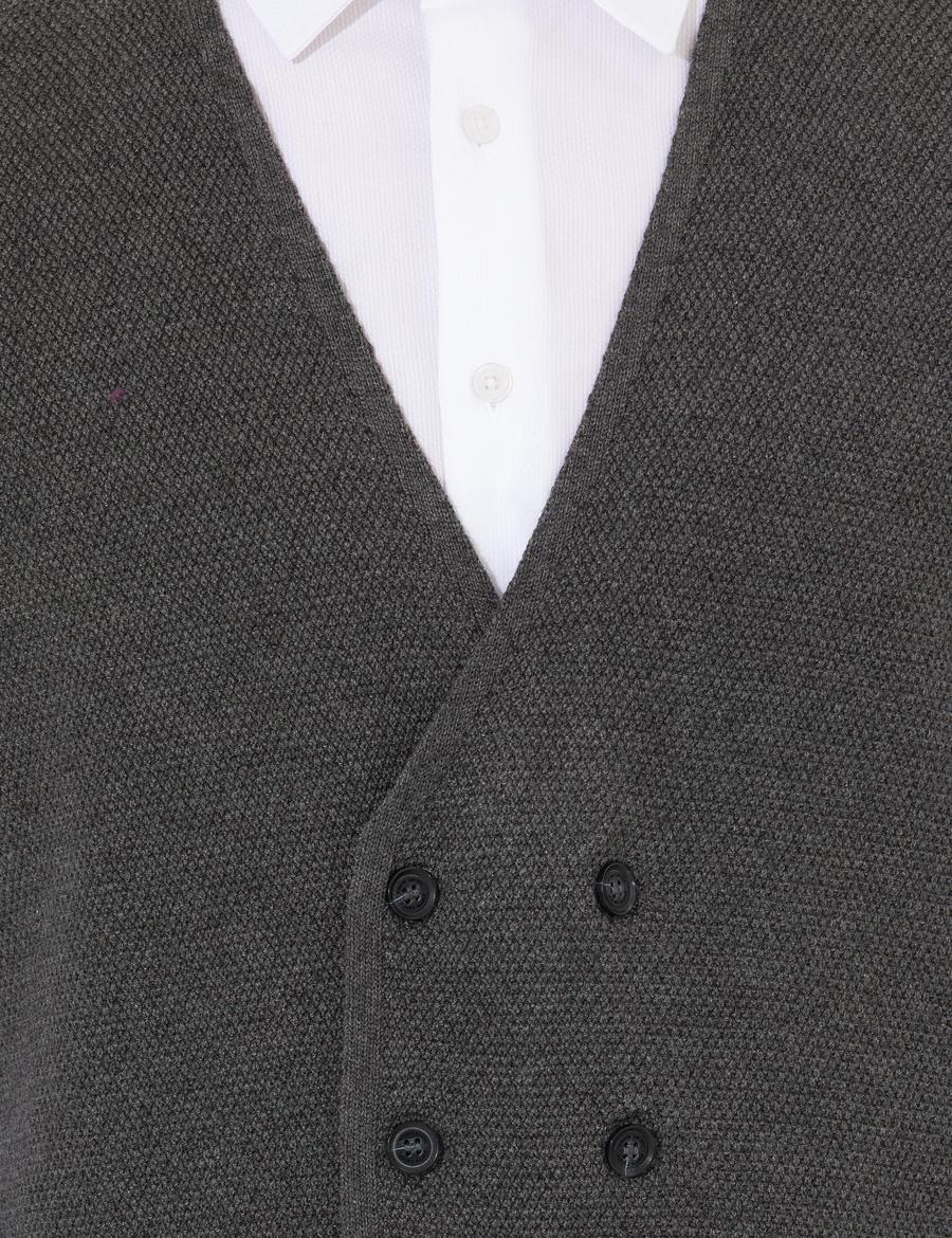 Gri Melanj Triko Yelek