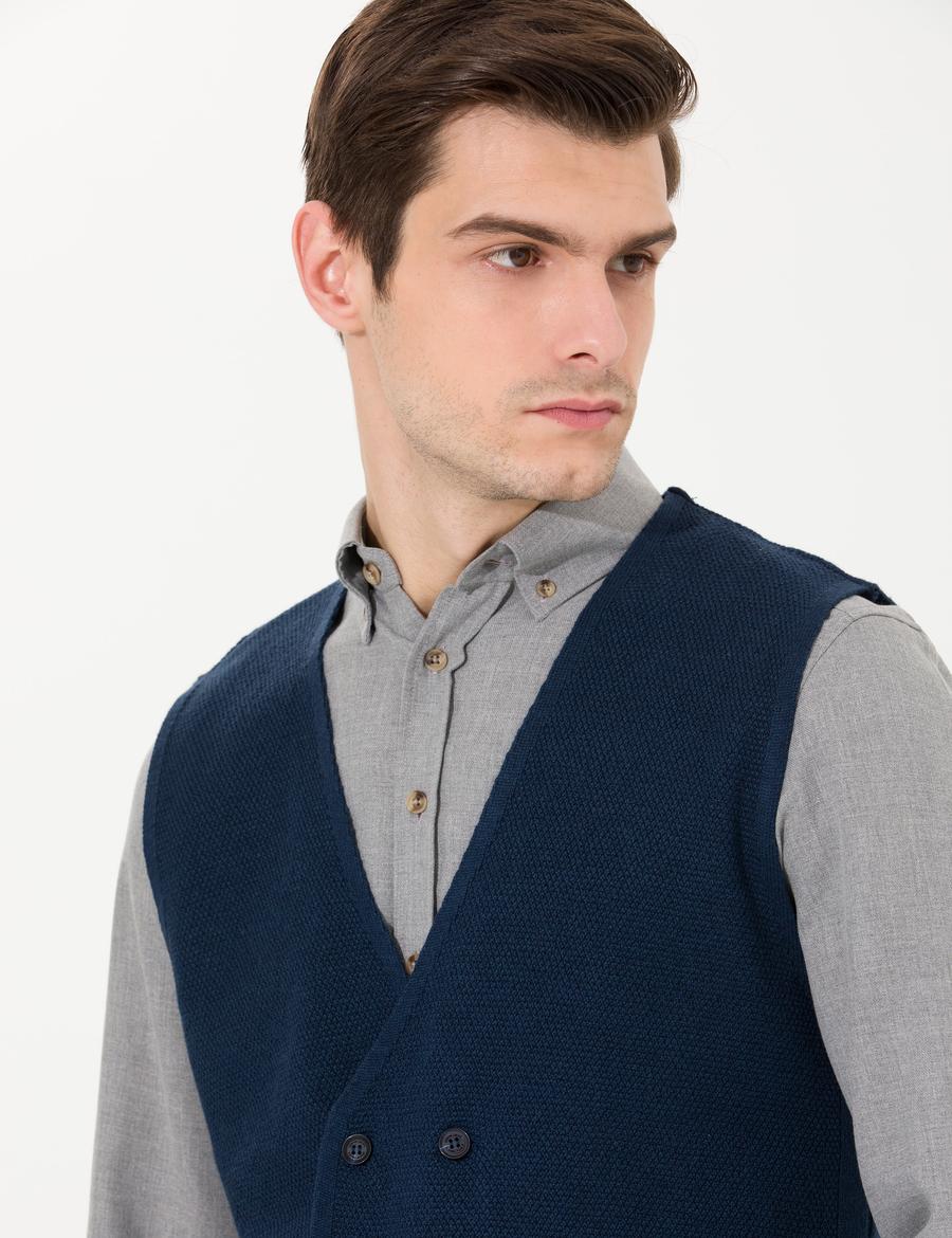 Lacivert Triko Yelek