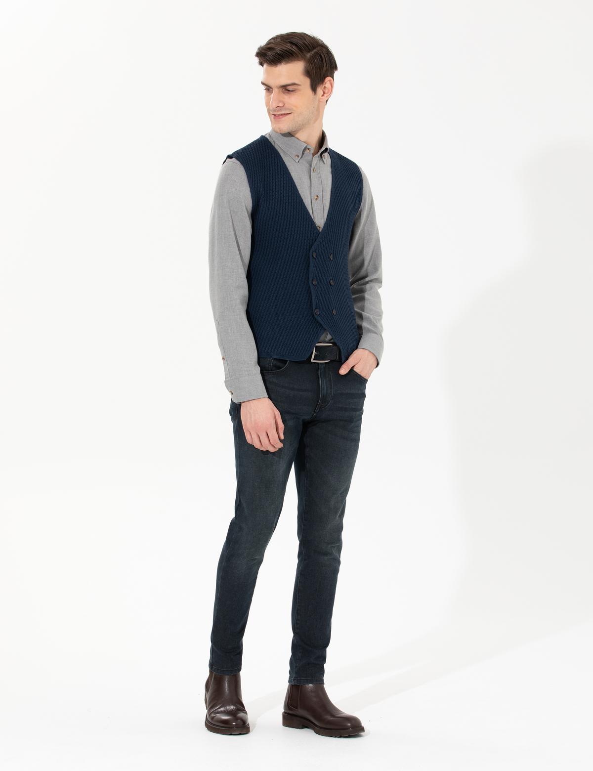 Lacivert Triko Yelek - 50265360011