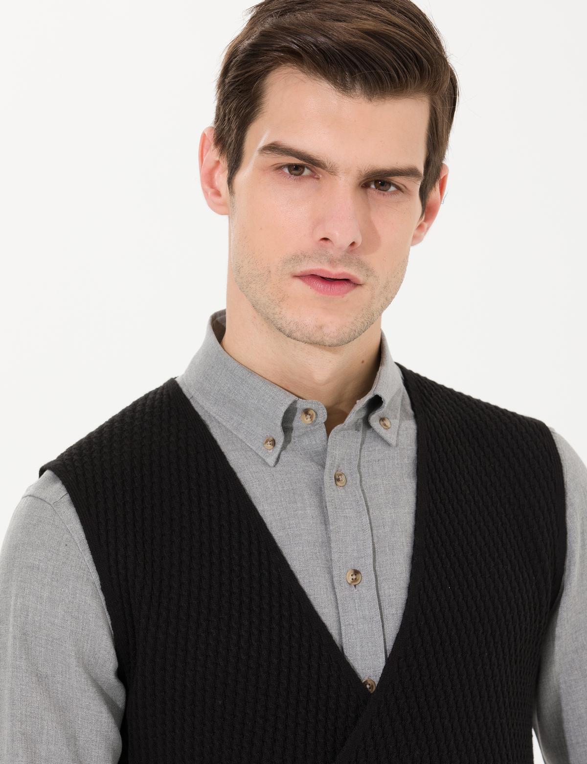 Siyah Triko Yelek - 50265360001