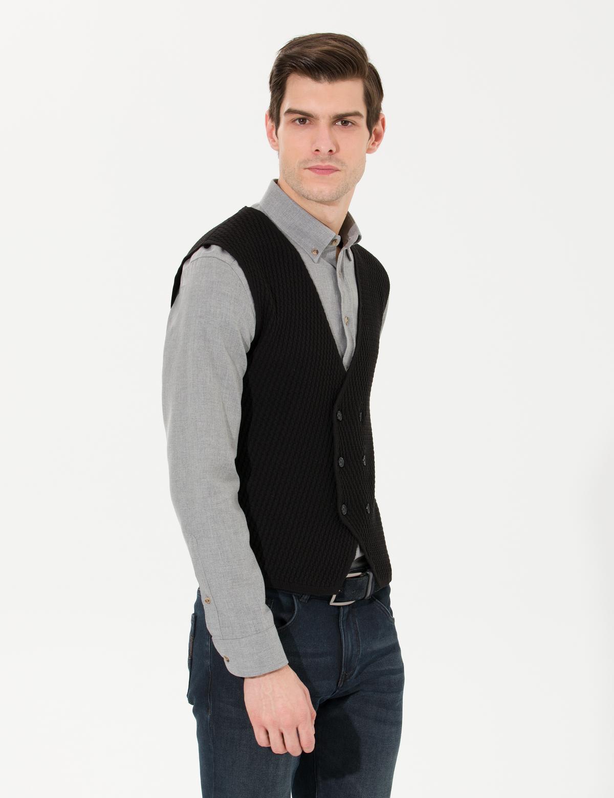 Siyah Triko Yelek - 50265360001