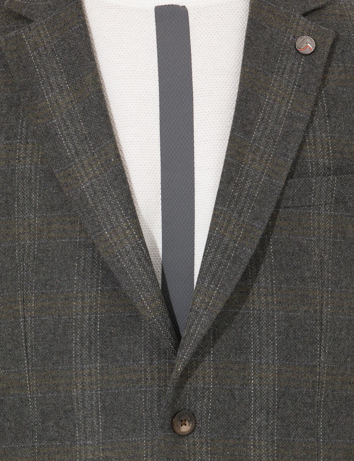 Yeşil Yün Karışımlı Ex. Slim Fit Ceket - 50256333079