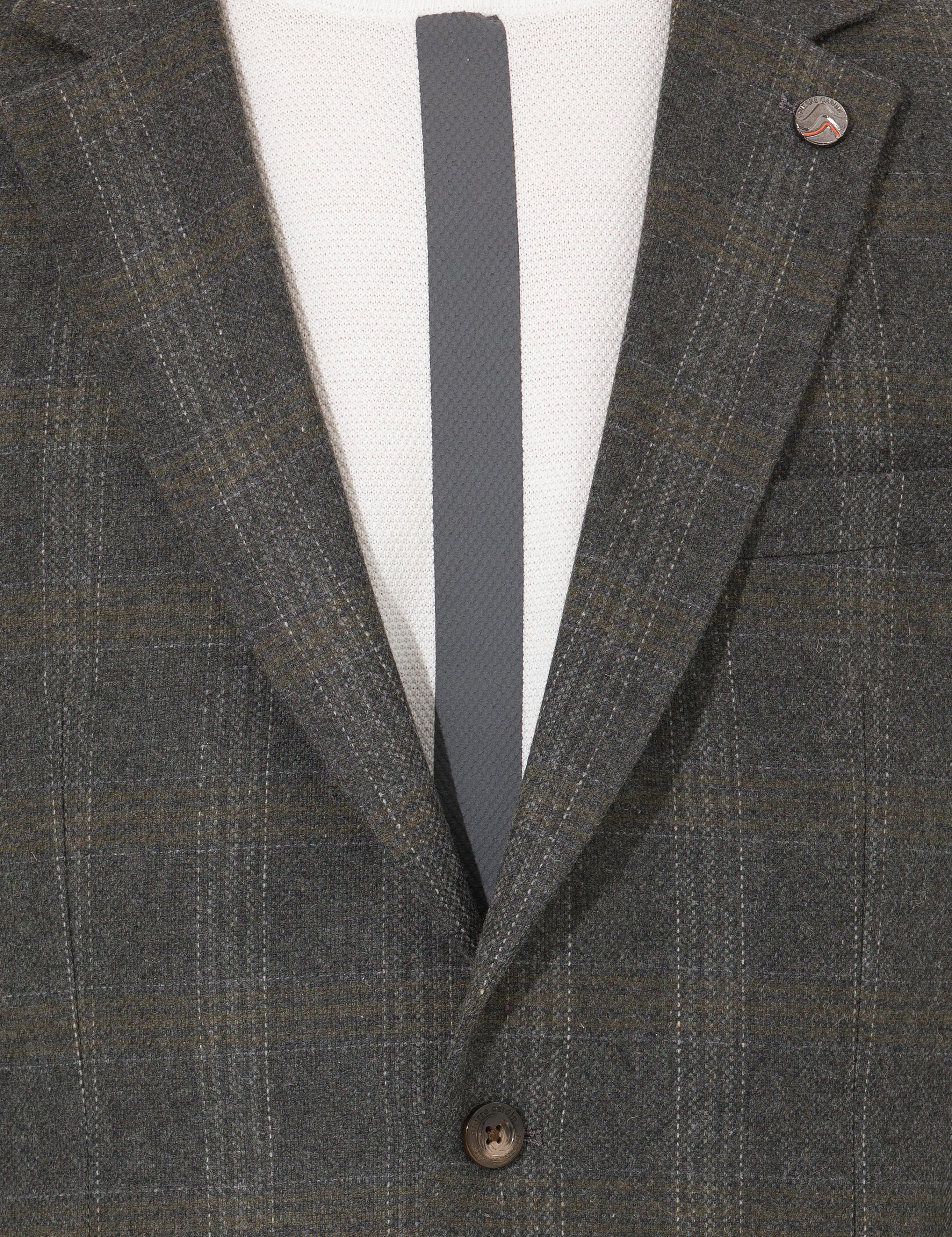 Yeşil Yün Karışımlı Ex. Slim Fit Ceket