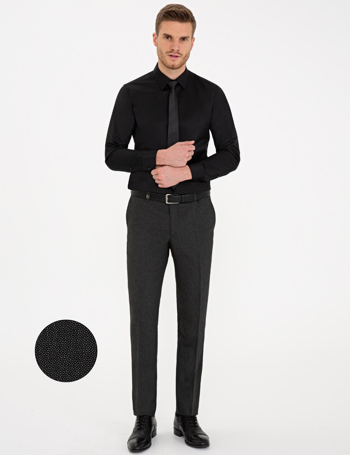 Siyah Slim Fit Kumaş Pantolon