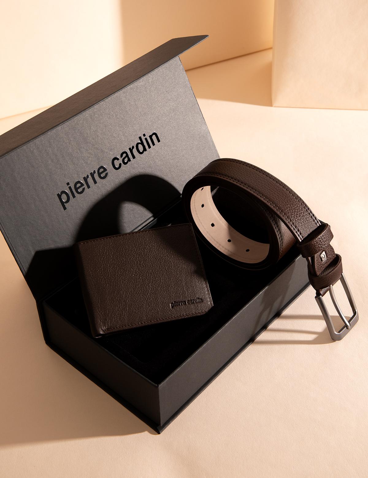 Kahverengi 2'li Kemer Cüzdan Set