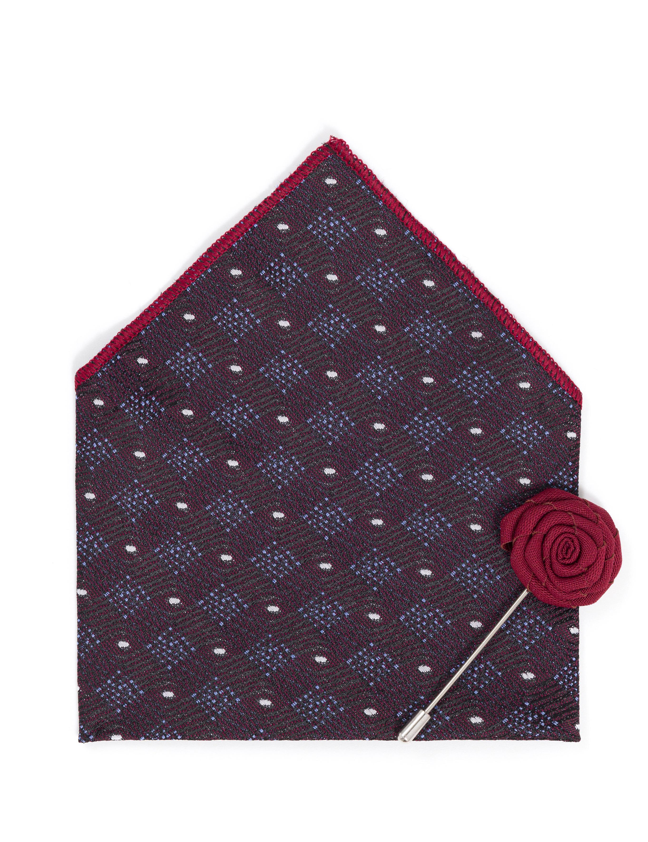 Mor 3'lü Kravat-Mendil-Kravat İğnesi Set