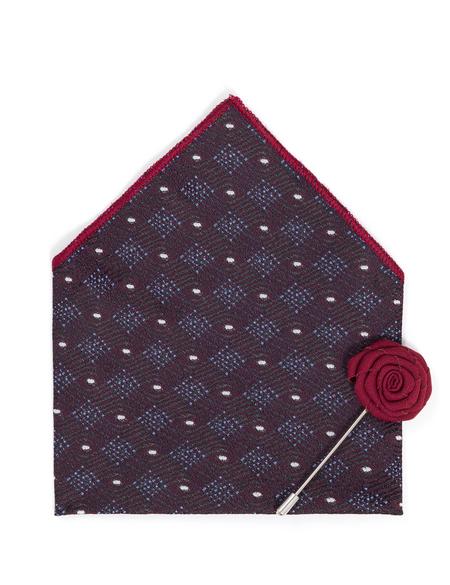 Mor 3'lü Kravat-Mendil-Kravat İğnesi Set - 50270899003