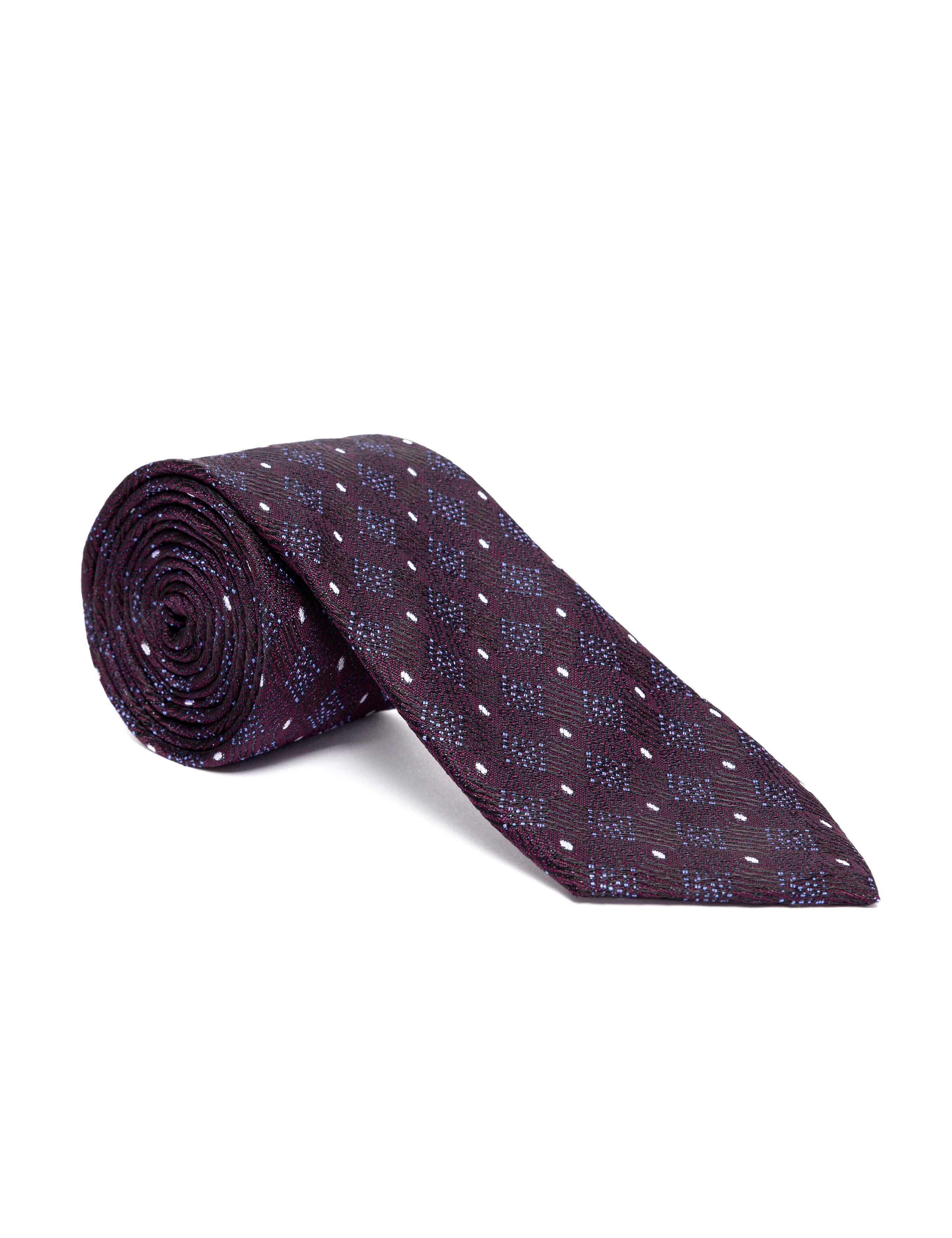 Mor 3'lü Kravat-Mendil-Kravat İğnesi Set