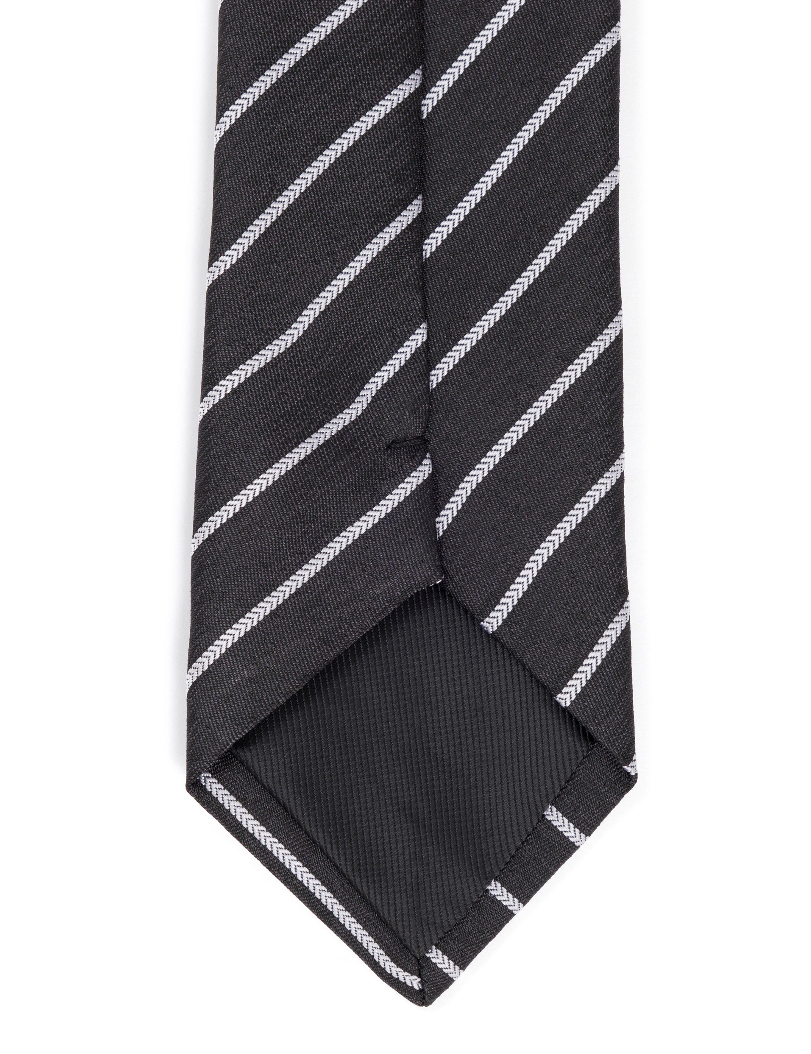 Siyah 3'lü Kravat-Mendil-Kravat İğnesi Set