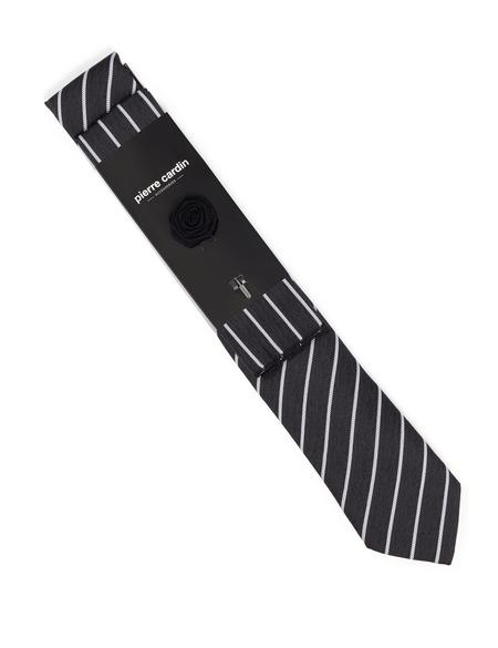 Siyah 3'lü Kravat-Mendil-Kravat İğnesi Set - 50270915001