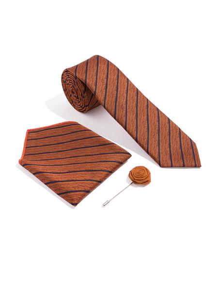 Kırmızı 3'lü Kravat-Mendil-Kravat İğnesi Set - 50270915003