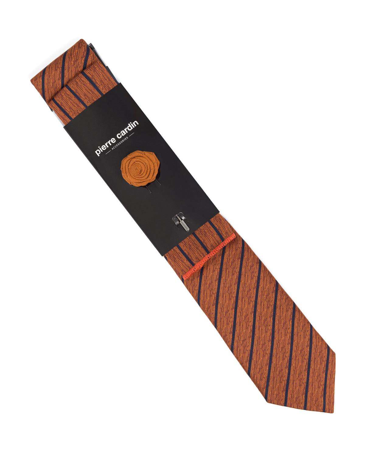 Kırmızı 3'lü Kravat-Mendil-Kravat İğnesi Set - 50270915003