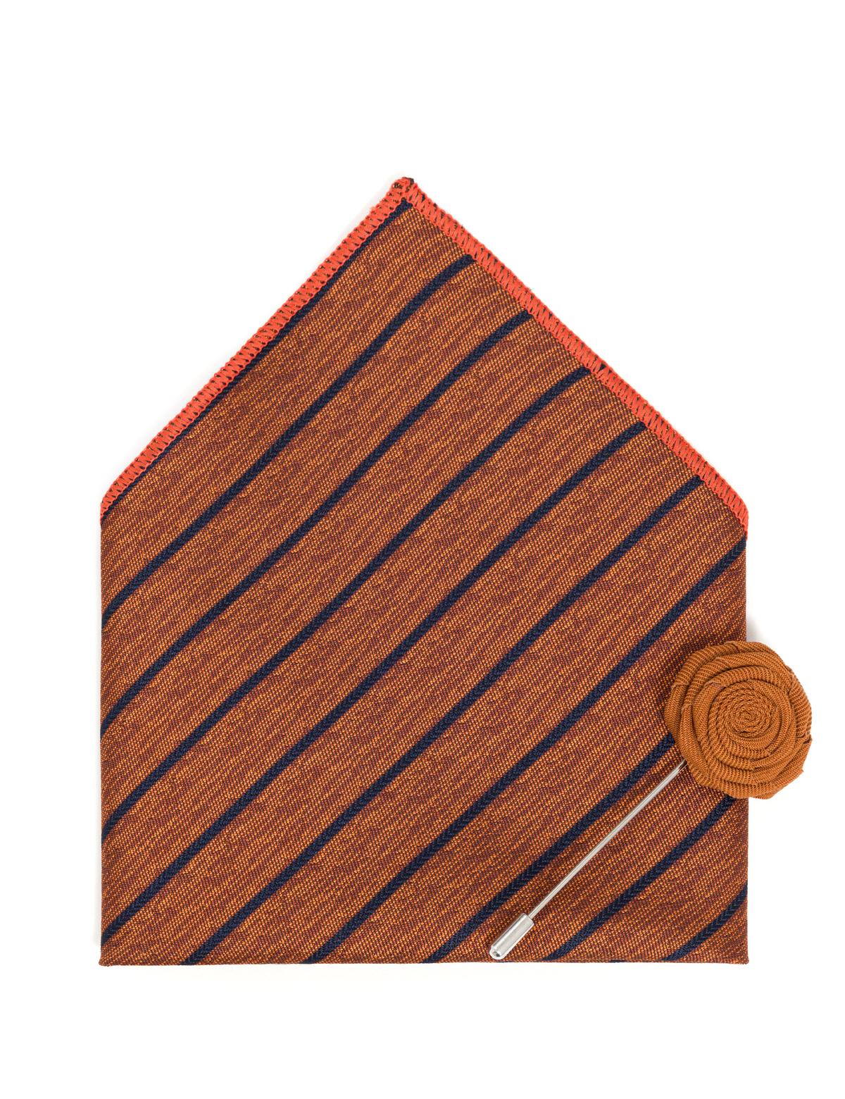 Kırmızı 3'lü Kravat-Mendil-Kravat İğnesi Set - 50270915003